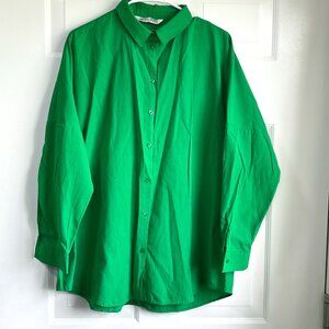 Big Dart Button Down Kelly Green Shirt UK Size 16